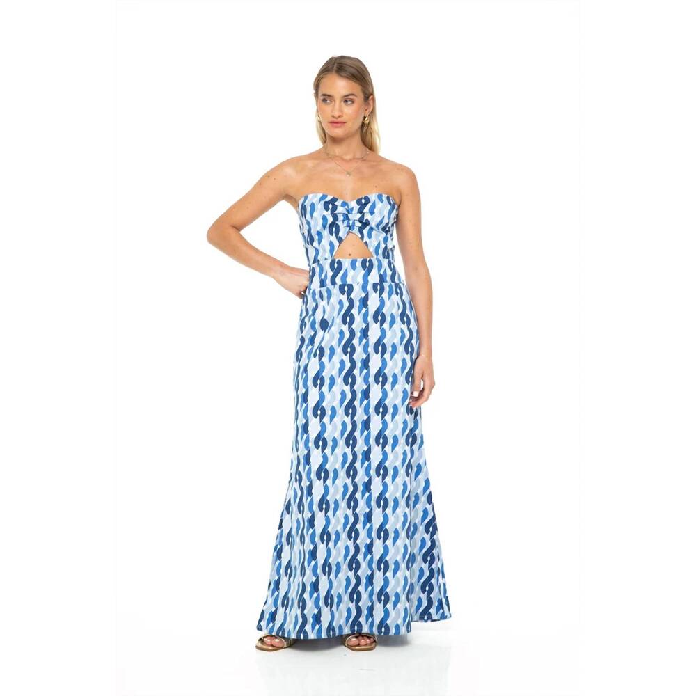 NEW PHIE COLLECTIVE olas strapless maxi dress in indigo